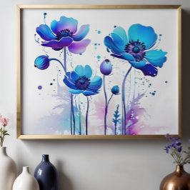 Poster Arte Floral Abstrata Moderna, Pintura Contemporâne