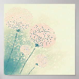 Poster Arte floral abstrata rosa