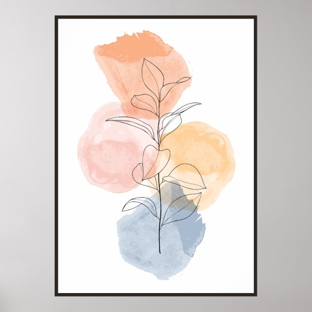 Poster arte floral abstrato (Frente)