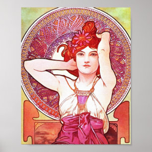 Poster Arte floral Amethyst Nouveau do vintage de