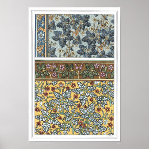 Póster Arte Floral Antiga Moderna Flores de Gerânio Selva
