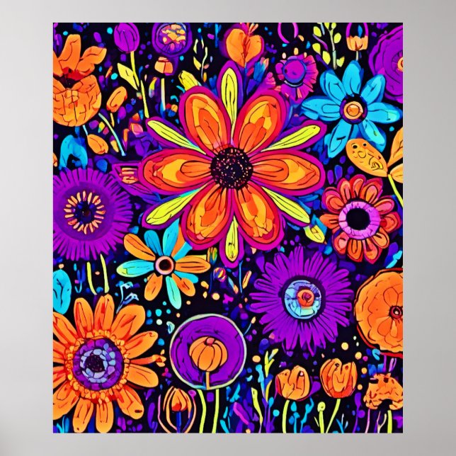Poster Arte Floral Assustadora (Frente)