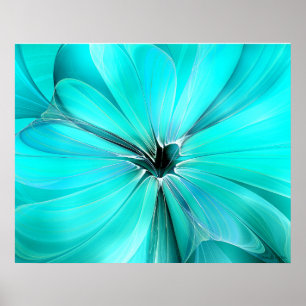 Poster Arte Floral Azul Cristalino