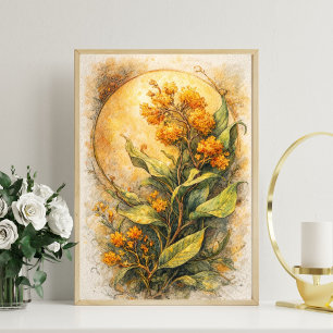 Poster Arte floral botânica   ilustração floral vintage