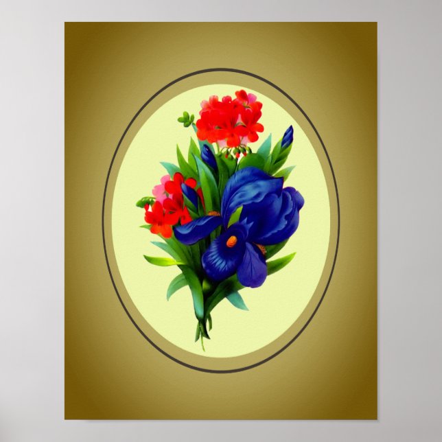 Poster Arte Floral Buquê Iris (Frente)