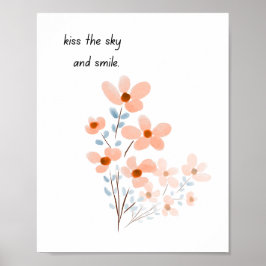 Poster Arte Floral De Aquarela Com Cotação