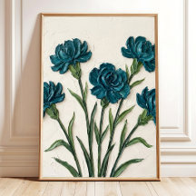 Arte Floral de Cravo Minimalista em Tela