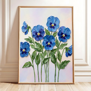 Poster Arte Floral de Pensée - Minimalista Moderna