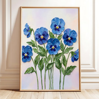 Poster Arte Floral de Pensée - Minimalista Moderna