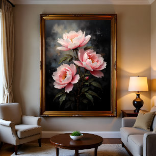 Poster Arte Floral de Peônia