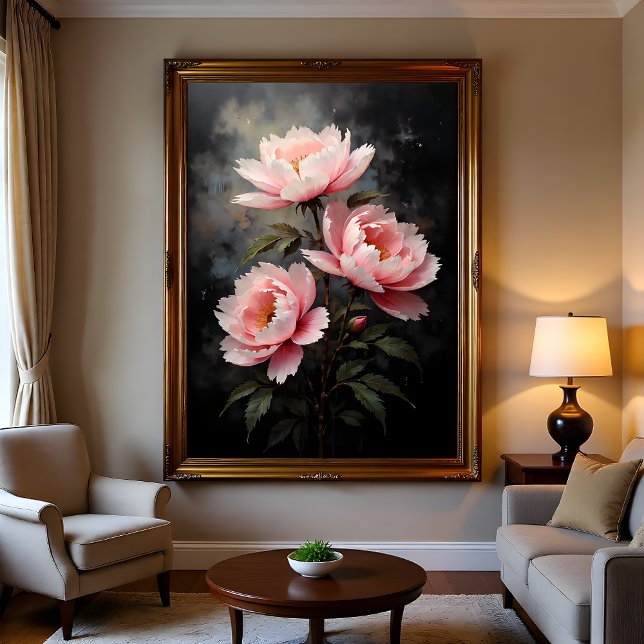 Poster Arte Floral de Peônia (Criador carregado)