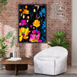 Poster Arte Floral de Pop de Cor Máxima Moderna<br><div class="desc">Adicione um burst de cor e personalidade ao seu espaço com este Poster de Arte Floral Moderno Maximalista de Tinta. Com matizes ousados e traços expressivos de tinta, essa afirmação de peça botânica traz um vibrante talento artístico para qualquer sala. Perfeito para interiores maximalistas, amantes de arte, ou qualquer um...</div>