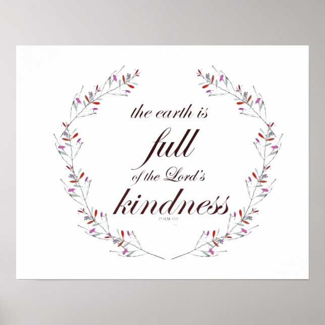 Poster Arte Floral De Wreath Psalm 33 (Frente)