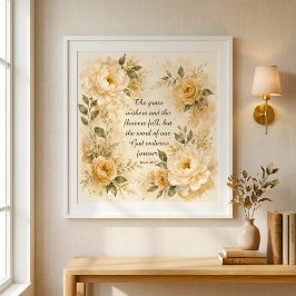 Poster Arte Floral em Aquarela Serena