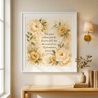 Poster Arte Floral em Aquarela Serena