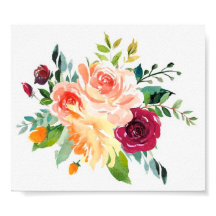 Arte Floral em Aquarela Vintage País Spray