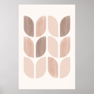 Poster Arte floral escente Scandi Folhas ou Flores Geomé