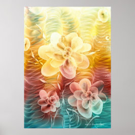 Poster Arte Floral Fantasia Pintada à Mão