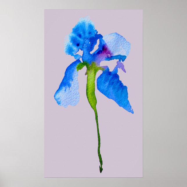 Poster Arte floral floral moderna Iris (Frente)