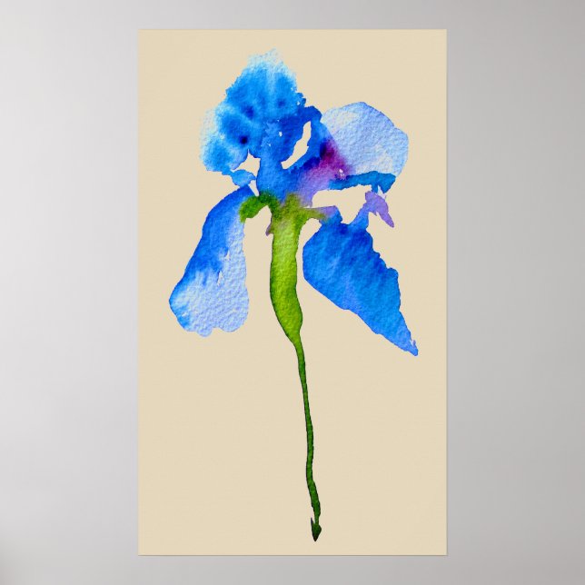 Poster Arte floral floral moderna Iris (Frente)
