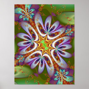 Poster Arte Floral Fractal