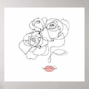 Poster Arte Floral: Mulher Mínima.