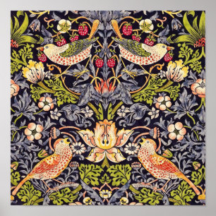 Poster Arte floral Nouveau do ladrão da morango de