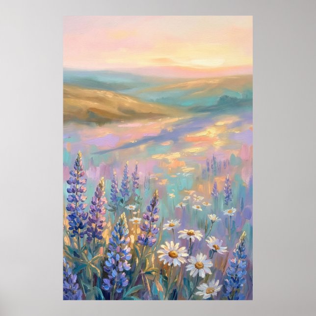 Poster Arte Floral Pastel Iridescente (Frente)