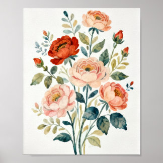 Poster Arte Floral Romântico Shabby Chic