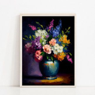 Poster Arte Floral Temperamental, Atemporal Barroco Vinta