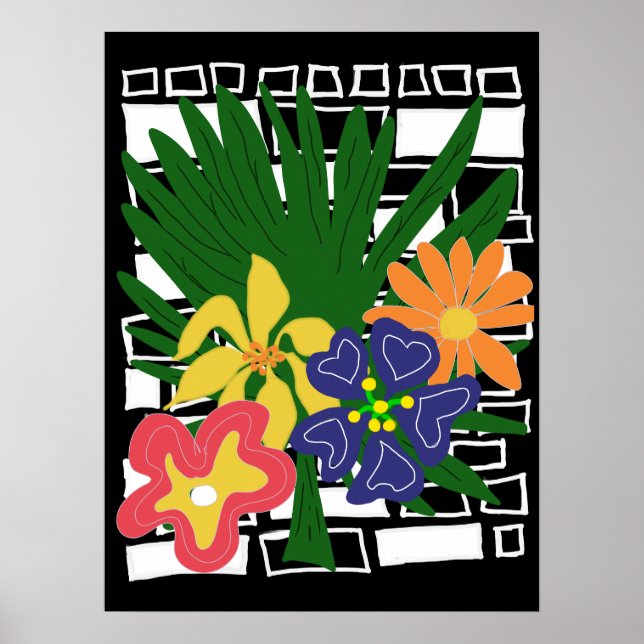 Poster Arte Floral Tropical Ousada (Frente)