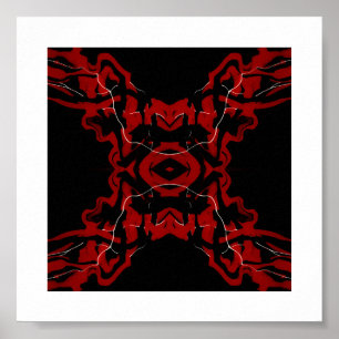 Poster Arte Fluida Abstrata Vermelha de Sonhos e Pesadelo