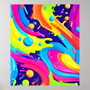 Poster Arte Fluida em Neon