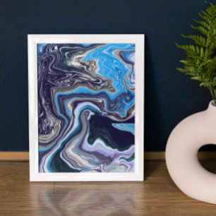 Poster Arte Fluida Marble Azul