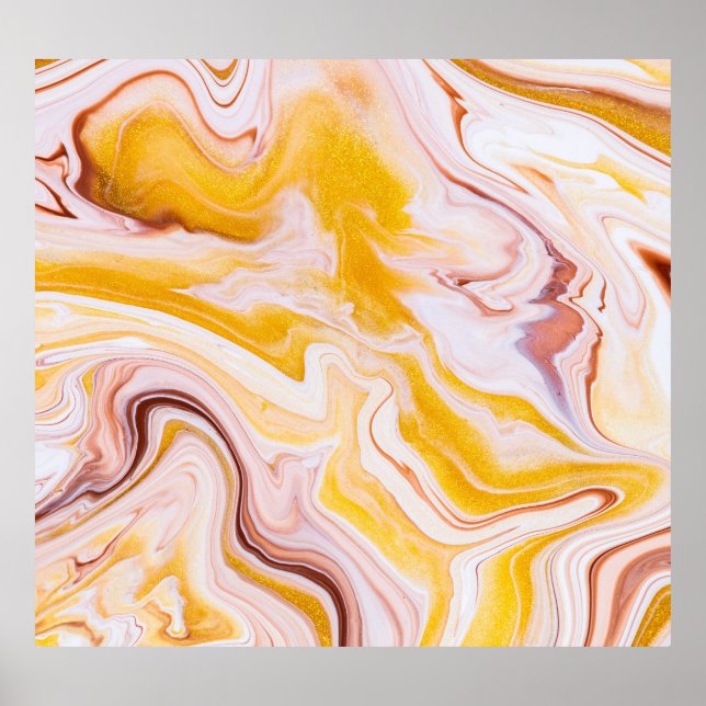 Poster Arte fluida: textura abstrato iridescente. (Frente)