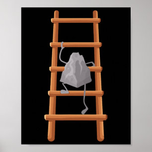 Poster Arte Fofa de Escalada em Rocha para Homens Mulhere