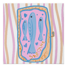 Póster Arte Fofo de Sardinha