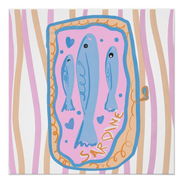 Póster Arte Fofo de Sardinha (Frente)