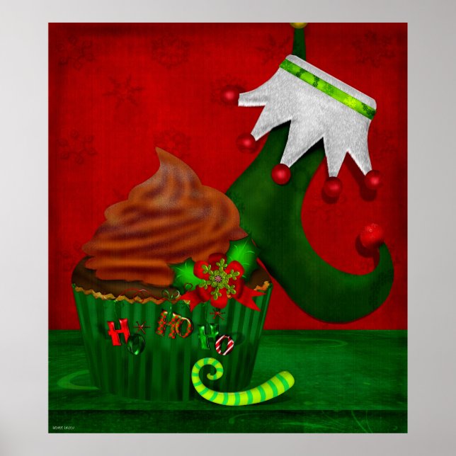 Poster Arte Folclórica de Cupcake de Feriado (Frente)