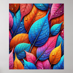 Poster Arte Folha Vibrante - Design de Natureza Colorida