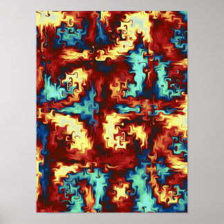 Poster Arte Fractal Abstrato Espiral Psicodélico Giratóri