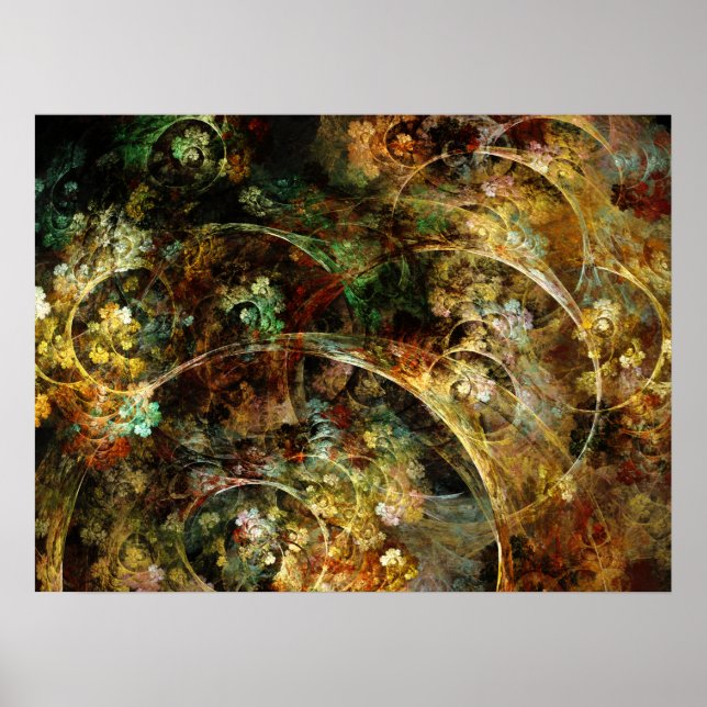 Póster Arte Fractal de Abstrato de outono doce (Frente)
