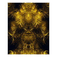 Arte Fractal de Energia de Plasma Dourado