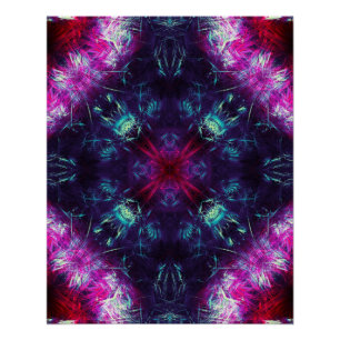 Póster Arte Fractal de Energia Violeta Cósmica