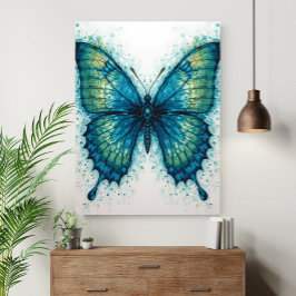 Poster Arte Fractal de Fantasia Moderna em Aquarela Borbo