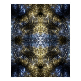 Póster Arte Fractal de Geometria Sagrada com Plasma Doura