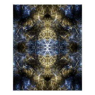 Póster Arte Fractal de Geometria Sagrada com Plasma Doura