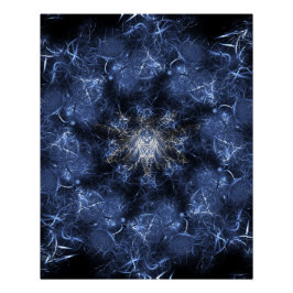 Póster Arte Fractal de Plasma Azul Elétrico