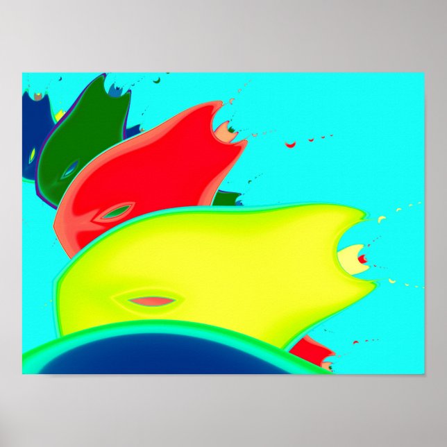 Poster Arte Fractal fina Fruta estranha (Frente)