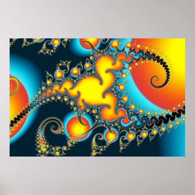 Poster Arte Fractal Fireburst (Frente)